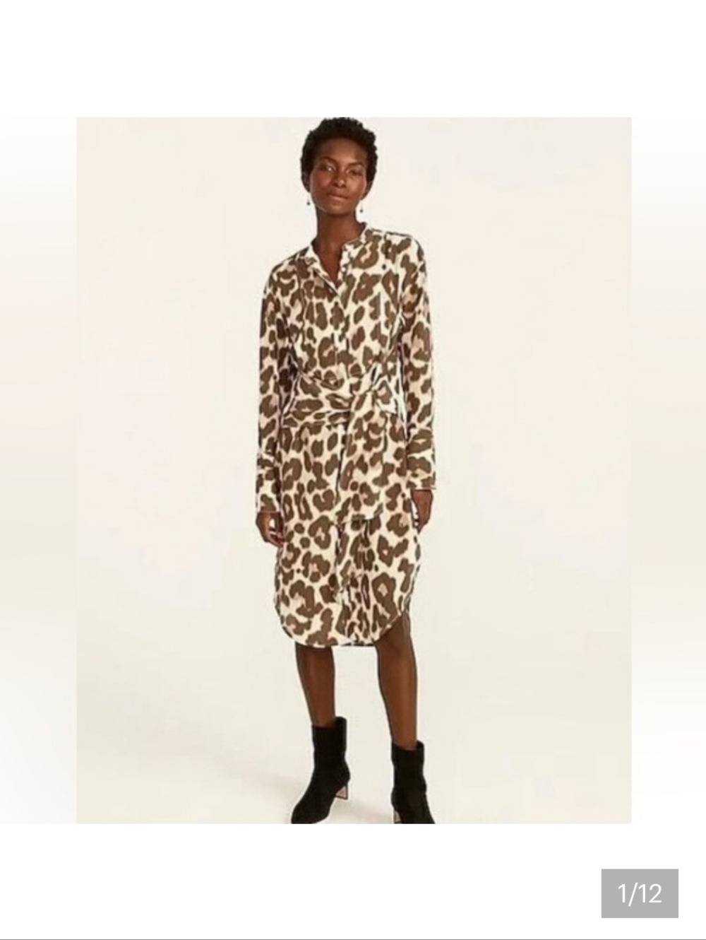 J CREW 100% SILK LEOPARD PRINT DRESS SIZE 16 XL EXCELLENT CONDITION